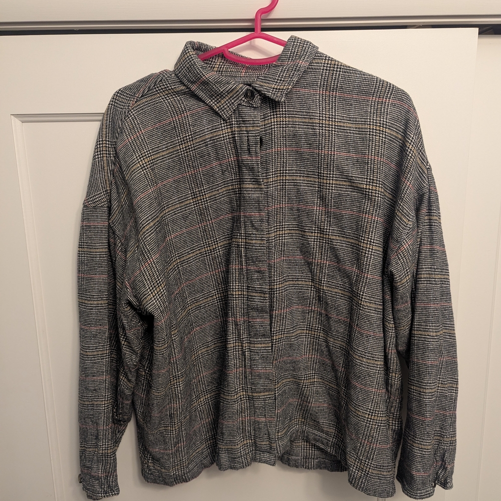 Madewell Black and Pink Checkered Shirt